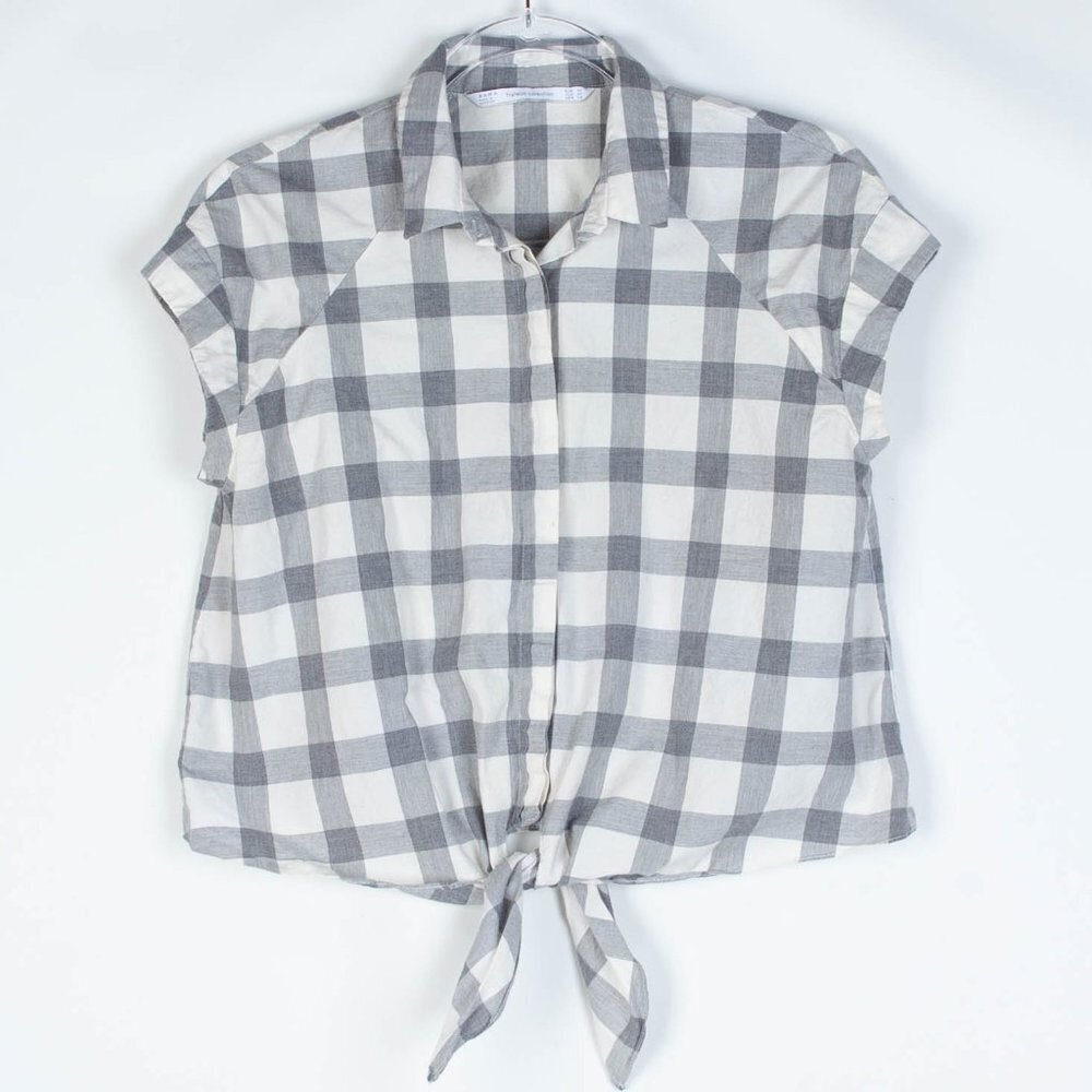 3 for $25 Zara Gingham Button‎ Front Top Size Medium